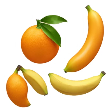 Two oranges and a banana in the middle  sticker