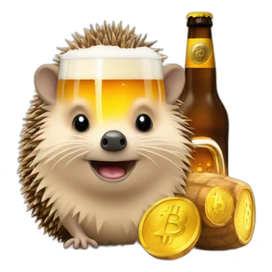 hedgehog bitcoin and beer sticker
