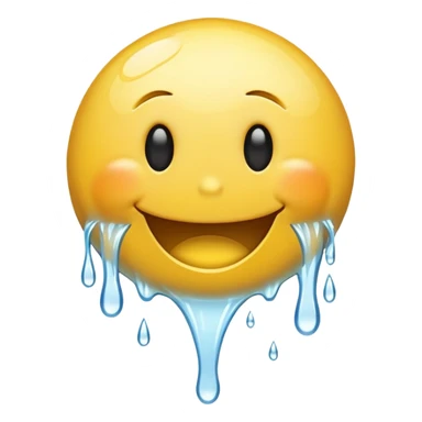 scared smiley face with water being poured down its throat sticker