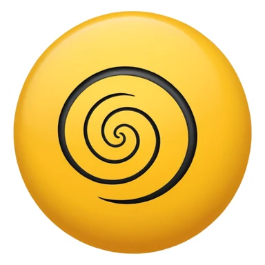 Gray sphere with black scribble and yellow spiral . sticker