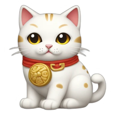 Gato estilo maneki neko con ojo turco nazar en la panza sticker