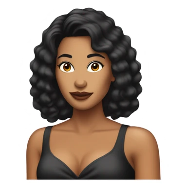 Tanned woman with black hair dressed in 1990s r&b hair, makeup, and attire  sticker