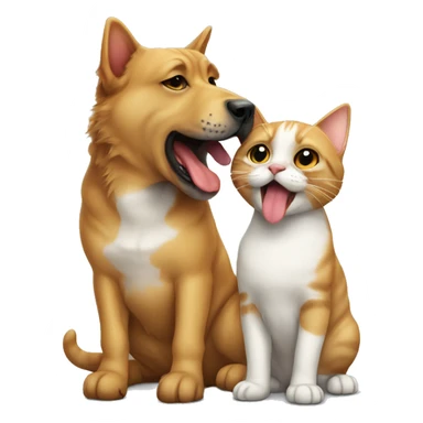 A cat licking dog sticker