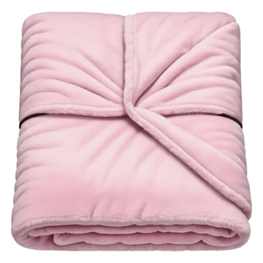 Light pink,fluffy folded blanket, single, view from top sticker