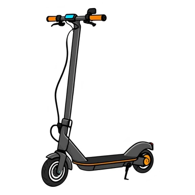 sleek electric scooter with charging port sticker