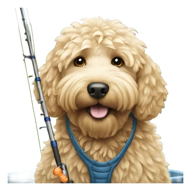 Golden doodle fishing sticker