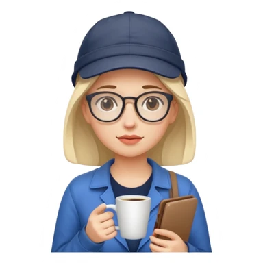 Female tech developer going back to work after christmas holidays, looking tired and wearing a cap sticker