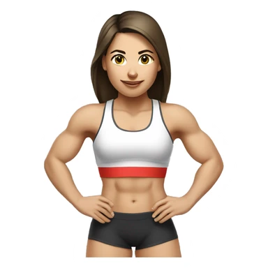 White brunette Female athlete doing crossfit sticker