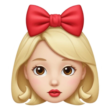 kissy face with bow sticker