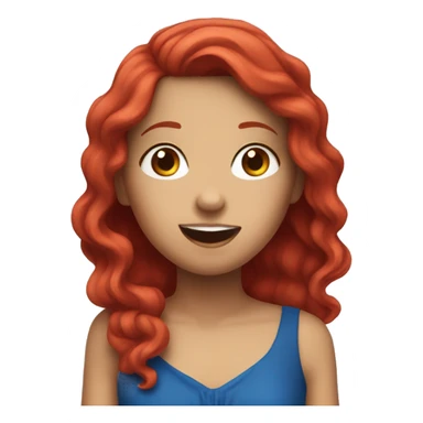 girl singing in blue dress red hair  sticker