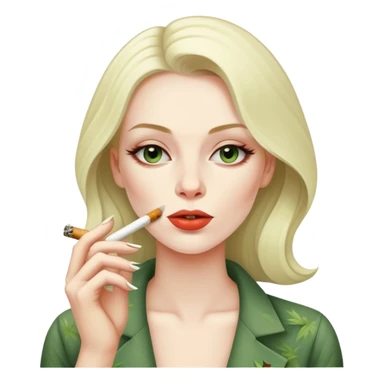 Woman smoking weed sticker