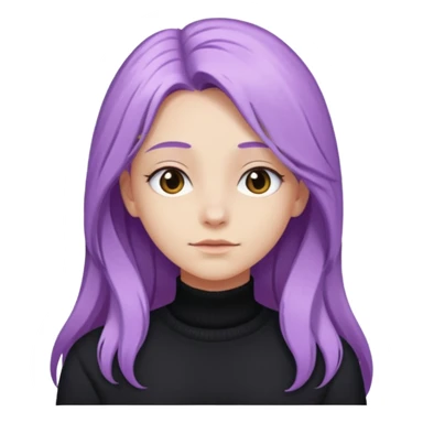 faz menos gótica mas com cabelo roxo claro comprido e camisola preto sticker