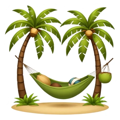 palm tree with coconuts and a hammock sticker