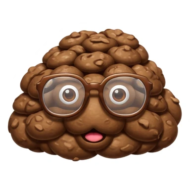 Poop with glasses sticker