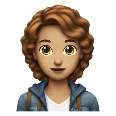 girl with brown hair spiderman sticker