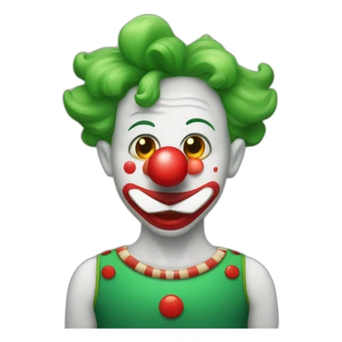 clown with red nose and green hair sticker