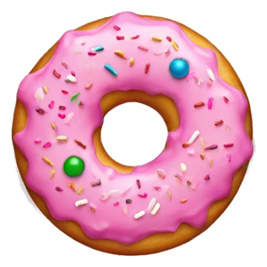 Pink doughnut with Christmas sprinkles  sticker