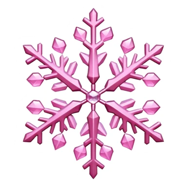 snowflake pink heart sticker