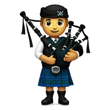 bagpipe player in a blue kilt sticker