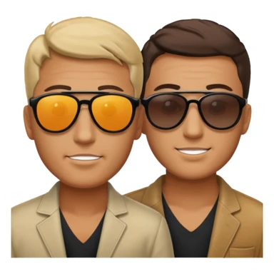 Two men facing each other sticker