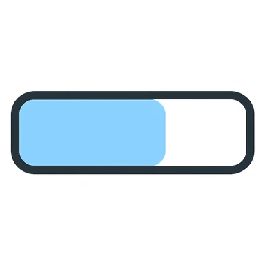 modern flat loading bar icon, horizontal, 60% progress, rounded corners, gradient fill, light gray and blue colors, vector-friendly, for app interface sticker