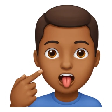 Una cara mordiendose un dedo sticker