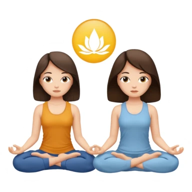 two brunetts meditating sticker