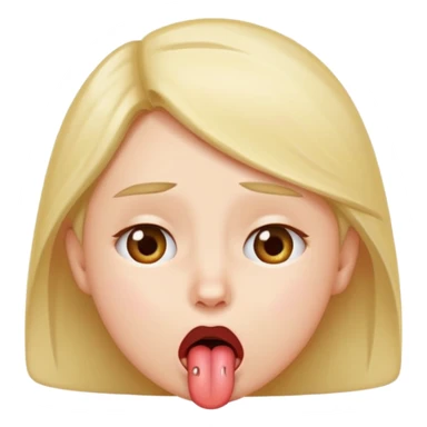 Whining sticking tongue out and adore eyes sticker