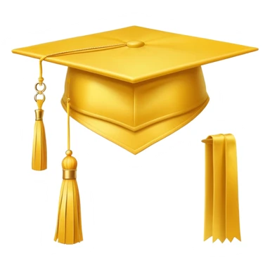 yellow graduation cap with a single tassel sticker