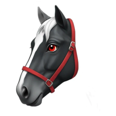 Black&white horse with red eyes sticker