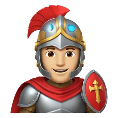 A friendly Trojan warrior mascot with a large cartoon-style head, wearing a silver helmet with a red crest and black cheek guards.  confident smile. The character wears dark armor with metallic details and a WITH yellow cape.  sticker