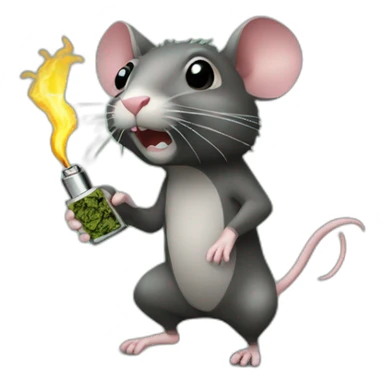 Cannabis rat stealing lighter sticker