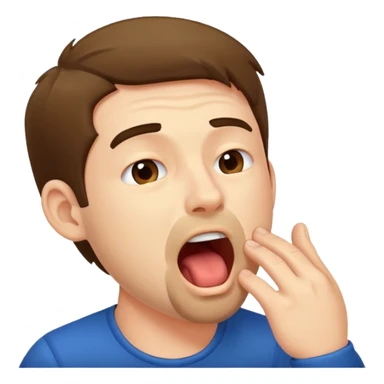  man Yawning  sticker
