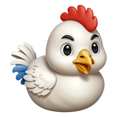 chicken 3d imoji transparen with wite color sticker