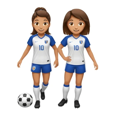 Soccer girl pose with feet showing sticker