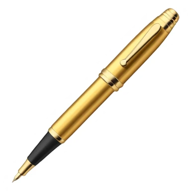 3D perspective academic premium golden ink pen sticker