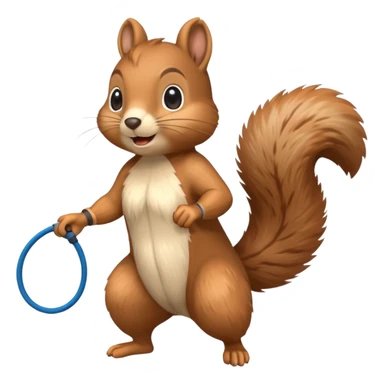 Squirrel playing jump rope sticker