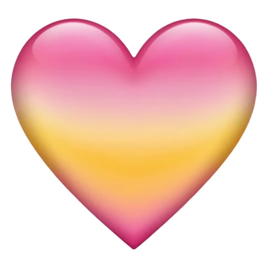 Yellow to pink ombré heart sticker
