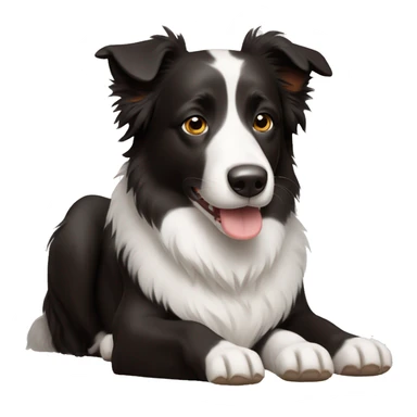  black border collie with white chest, brown legs and white paws sticker