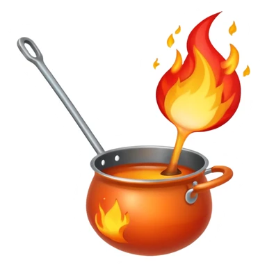 Un cucharón con una llama de fuego por debajo sticker