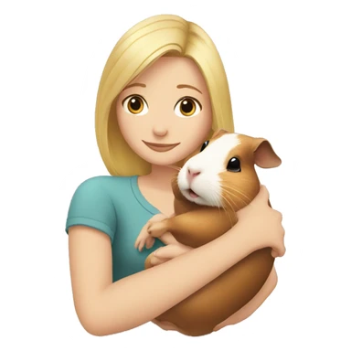 Blonde Woman hugging a guineapig sticker