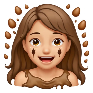 Fille caca qui pu et pleure de rire avec des mouches autour sticker