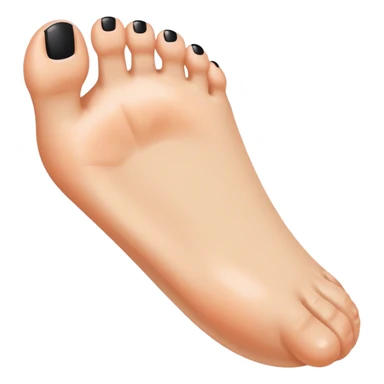 a foot toes with black toenail sticker