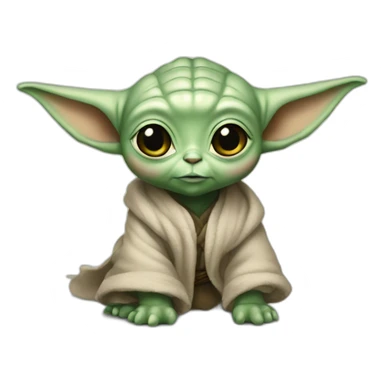Bébé Yoda qui chevauche une licorne sticker