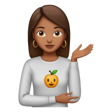 create an emoji, in color brown long sleeves, for women, no human sticker