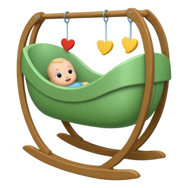 baby cradle green  sticker