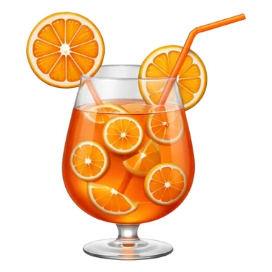 Mach mir einen Aperol in Emoji Stil - eine Orangenscheibe im Glas und ein Strohhalm - keine Deko  sticker