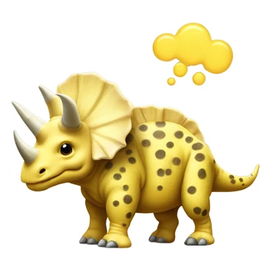 Yellow triceratops with spots sticker