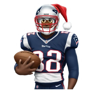 Patriots player opening a stocking sticker