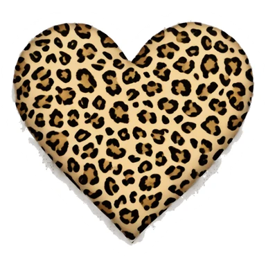 leapord print heart sticker